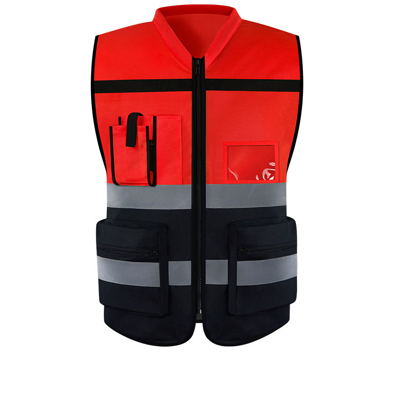 Reflective vest reflective vest riding suit protective vest color blocked reflective safety suit