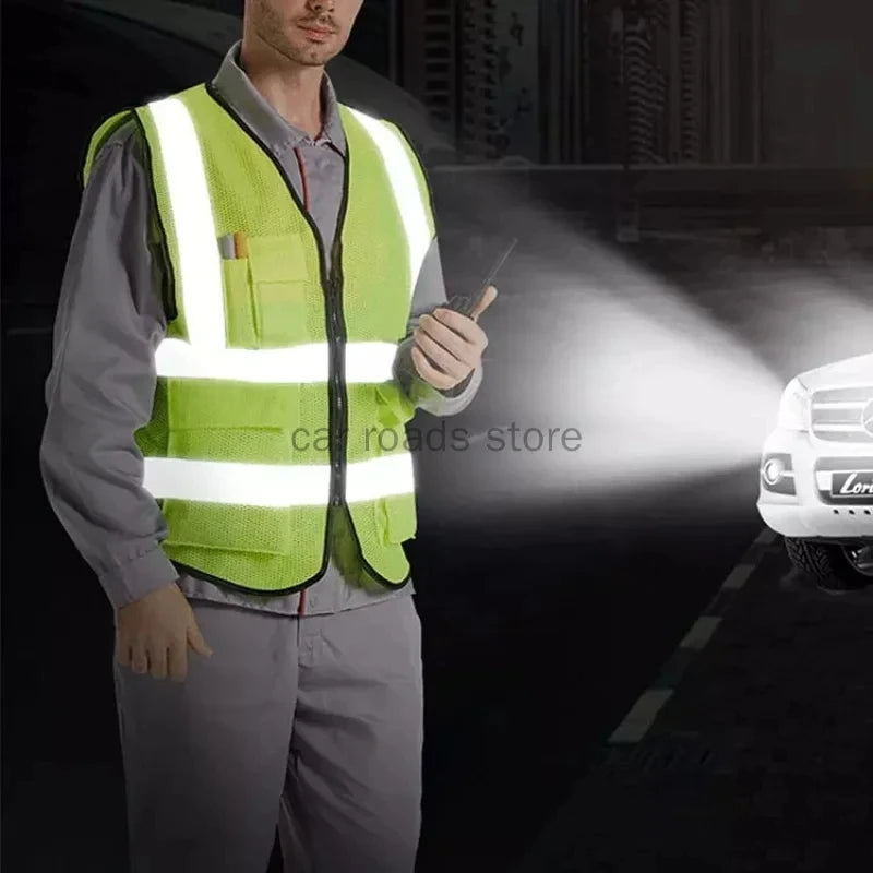 Reflective Safety Vest High Visibility Security Protection Working Vest Motorcycle Jacket Waistcoat Summer Vest