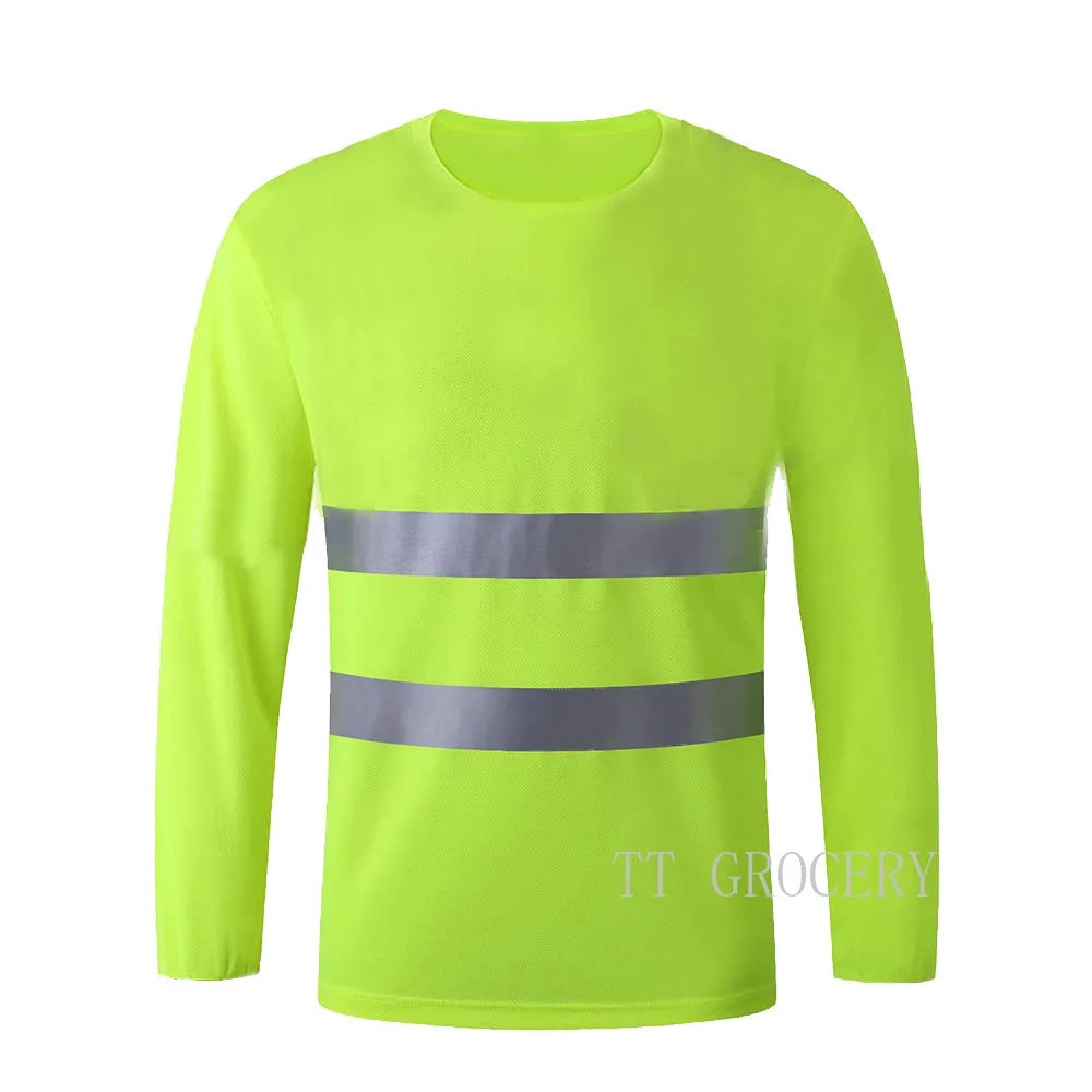 2024 Outdoor Shirt Fluorescent High Visibility Safety Work Shirt Summer Breathable Work Short Sleeve Plus Size Top