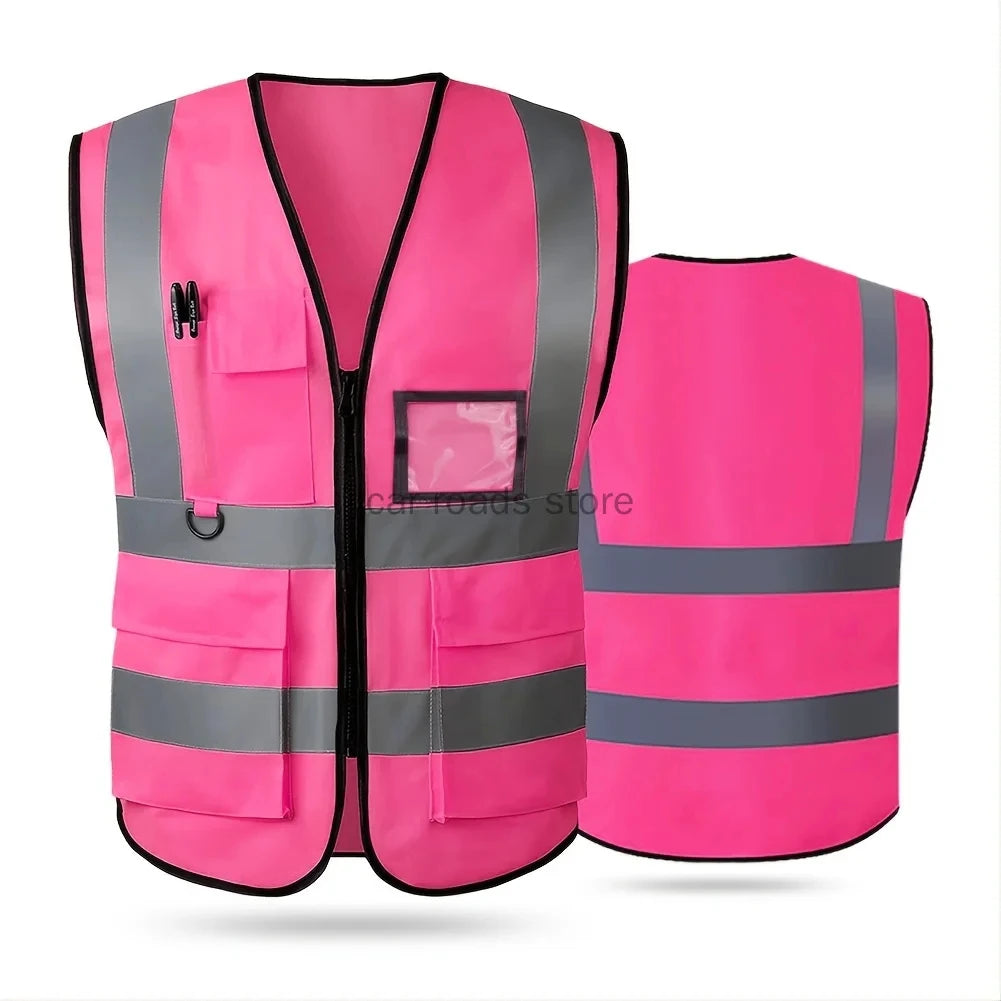 Reflective Safety Vest High Visibility Security Protection Working Vest Motorcycle Jacket Waistcoat Summer Vest