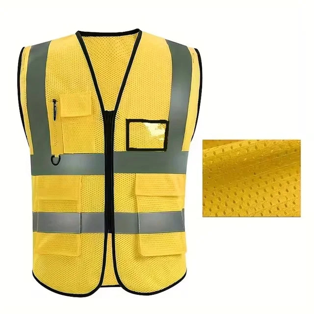 Adjustable Reflective Security Vests High Visibility Reflective Safety Vest Traffic Night Outdoor For Running Cycling Sports