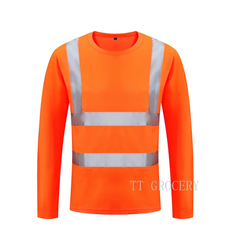 2024 Outdoor Shirt Fluorescent High Visibility Safety Work Shirt Summer Breathable Work Short Sleeve Plus Size Top